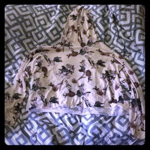 Floral long sleeved crop top